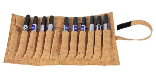 Cork Wrap Case For Pencil Makeup Brushes Roll Up Stationery Storage