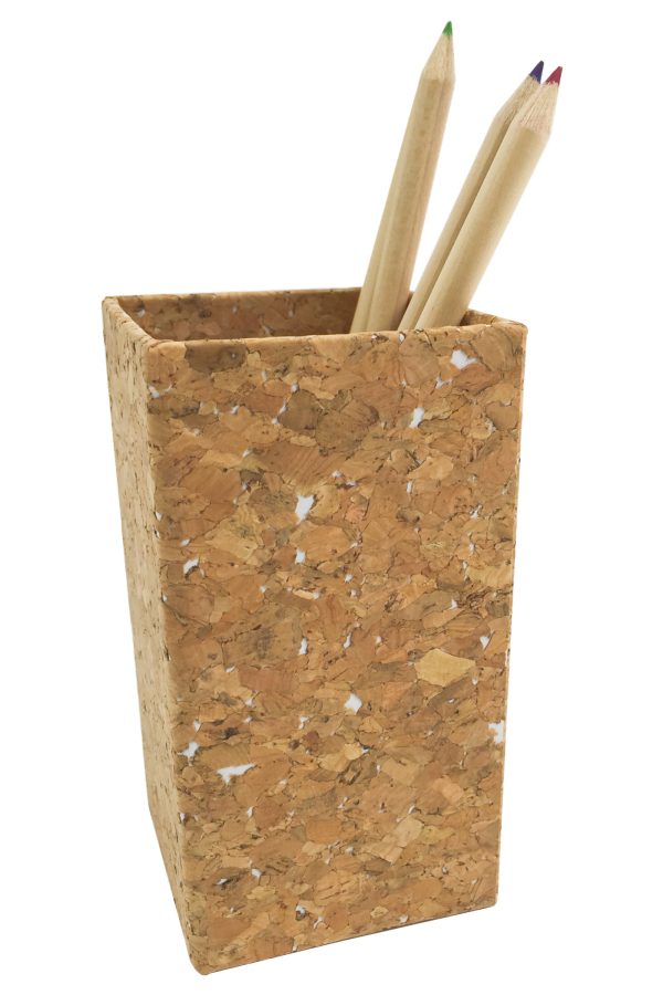 Cork Fabric Pen Holder Stationery Desk Storage Organizer Office - 图片 5
