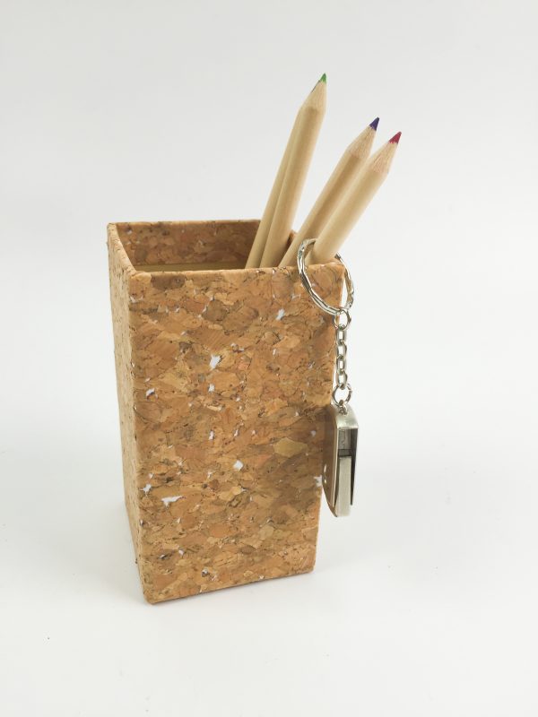 Cork Fabric Pen Holder Stationery Desk Storage Organizer Office - 图片 6