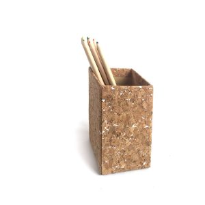 Cork Fabric Pen Holder Stationery Desk Storage Organizer Office