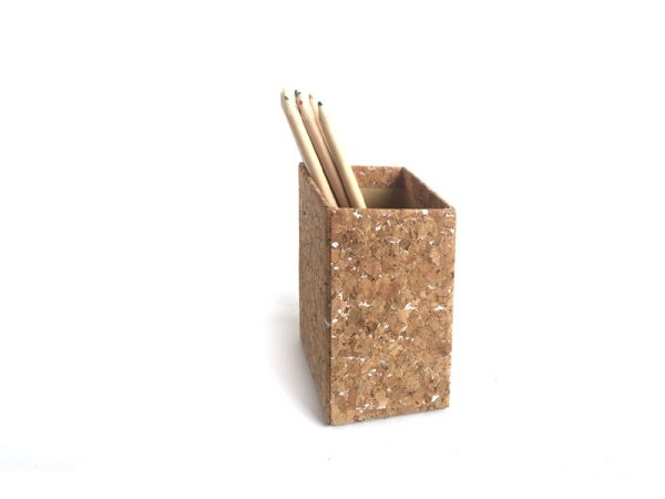 Cork Fabric Pen Holder Stationery Desk Storage Organizer Office