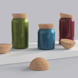 Semi-Circular Cork Lid For Ceramic Jars Good Sealing Food Grade