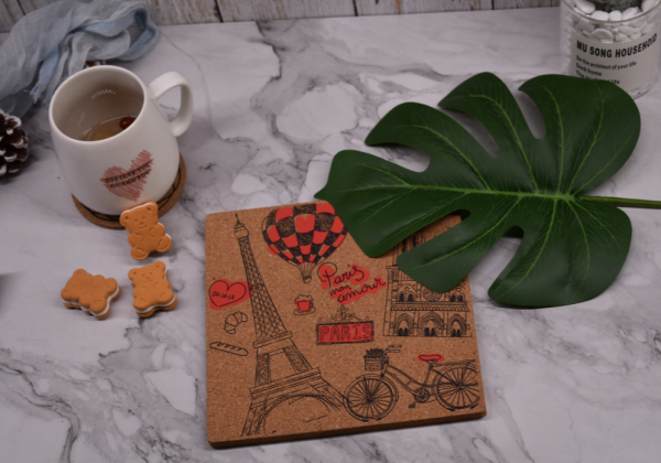 Cork Placemats 17inchx 7inch Heat Resistant Non Slip Cork Place Mats Rustic Mats for Dining Table - 图片 5