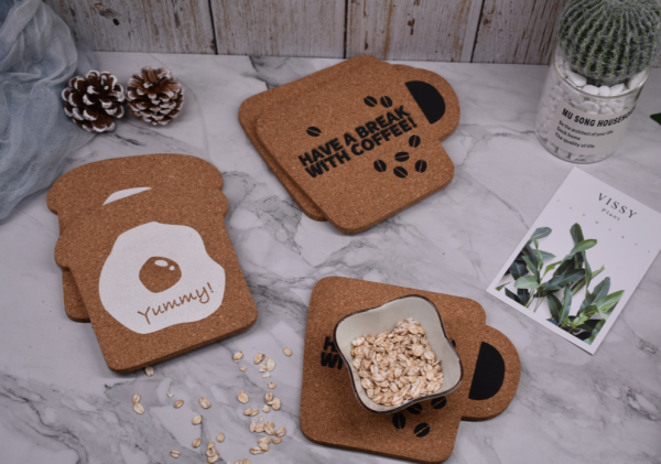 Heat Resistant Cork Placemats Waterproof, Heat Proof Table Protector, Non-Slip Natural Hard Placemats - 图片 2