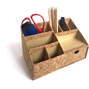 Cork Desk Organizer Set With Cork Fabric Stationery Storage Office