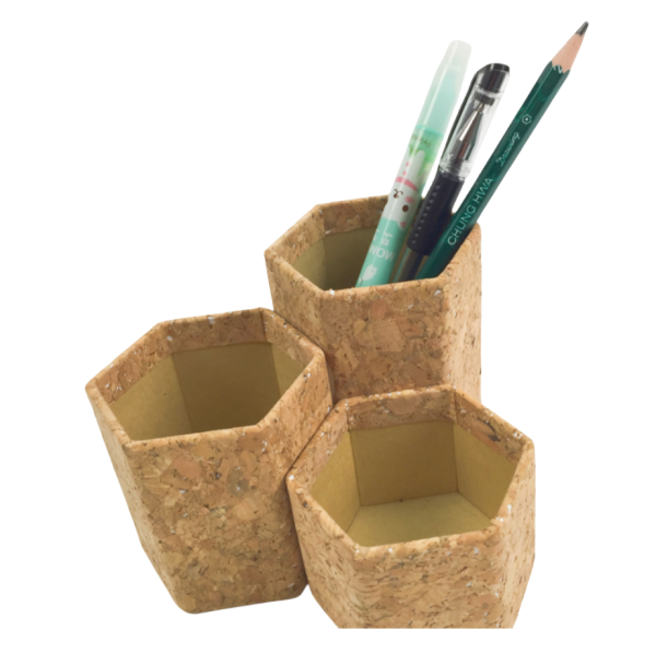 Cork Desk Organizer Set With Cork Fabric Stationery Storage Office - 图片 6