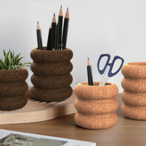 Eco-Friendly OEM Multiuse Cork Pen Holder Desk Organizer