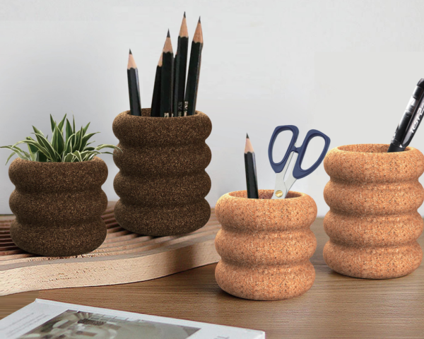 Eco-Friendly OEM Multiuse Cork Pen Holder Desk Organizer