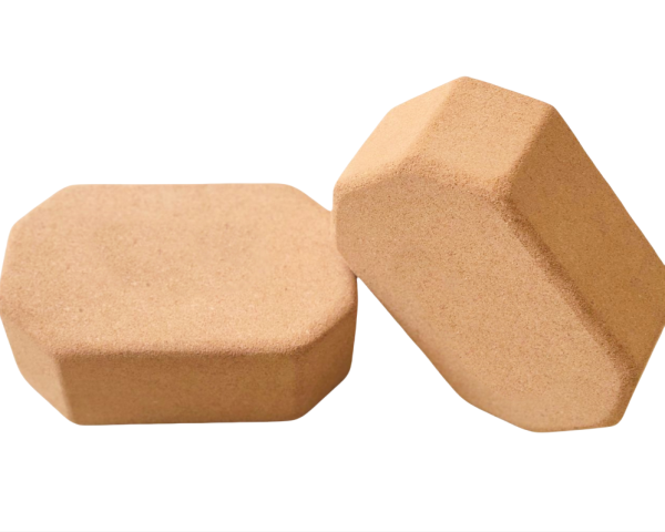 Cork Yoga Block, Solid Natural Cork Exercise Brick to Support and Improve Poses and Flexibility, Pack of 2