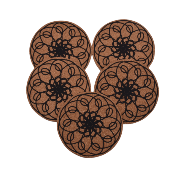 Cork Coasters for Drinks Round 4 inch Drink Coaster Thick Absorbent Heat-Resistant Used for Cold Hot Beverages Glasses Mugs Cups Plants Apartment Decor Bar Table - 图片 3