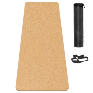 Cork Yoga Exercise Mat Natural Sustainable Cork Resists Sweat and Odors | Non-Slip TPE Backing Prevents Slipping Great for Hot Yoga, Pilates, Fitness Working Out