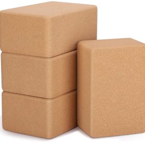 Cork Yoga Brick Non Slip Supportive Equipment High Density Bricks Wood Exercise Blocks Women Gifts for Stretching Flexibility Balance Fitness Pilates