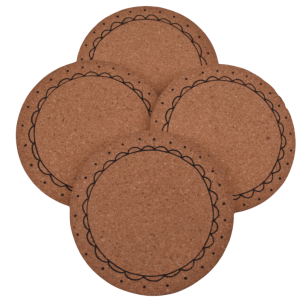 Customized Cork Coasters For Drinks, Reusable Cup Mat Round Cork Coasters Set for Home, Office, Bar, Restaurant