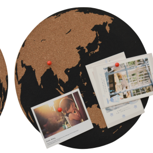 Customized Wall Mounted Cork World Map for  Travel Pin Display At Home Office