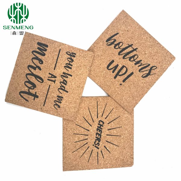 Custom Square Natural Hot Dishes Cork Placemats with Beautiful Printed Pattern - 图片 5