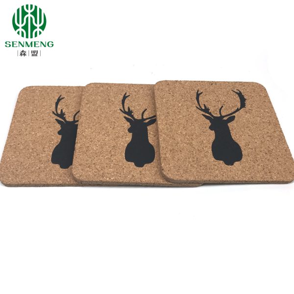 Custom Square Natural Hot Dishes Cork Placemats with Beautiful Printed Pattern - 图片 6
