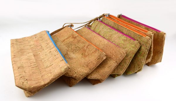 Cork Makeup Bag With Gold Flecks Threads Eco Friendly Cork Toiletry Bag - 图片 6