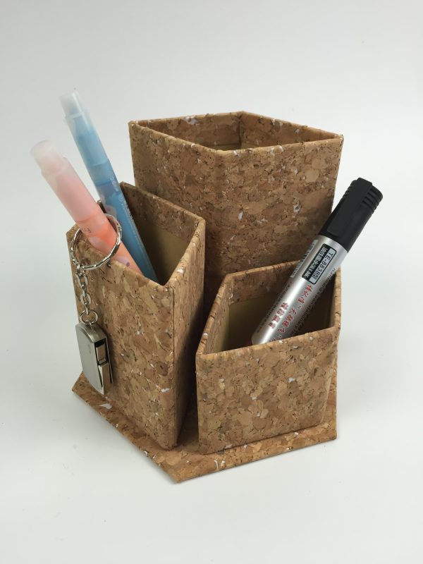 Multi Functional Cork Fabric Pen Holder for Office or Home Use