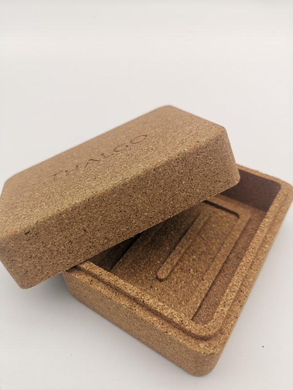 Rectangular Cork Soap Holder Dish Container Box Case For Bathroom Traveling