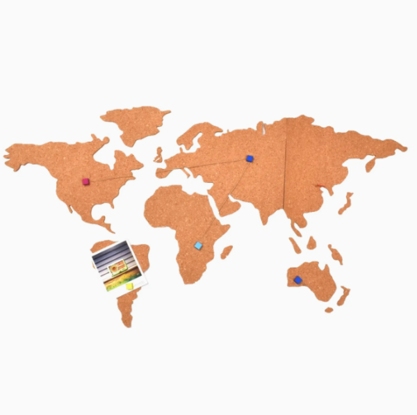 Customizable Cork Pin Board Map for Travel Enthusiasts