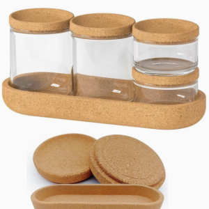 Customizable Cork Lids for Glass Jars and Storage Containers