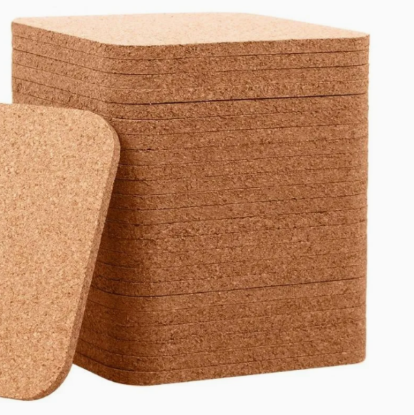 Eco100% Natural Cork Customizable Square Cork Coasters Table Heat Insluation - 图片 4