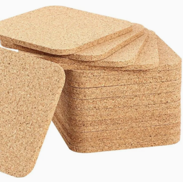Eco100% Natural Cork Customizable Square Cork Coasters Table Heat Insluation